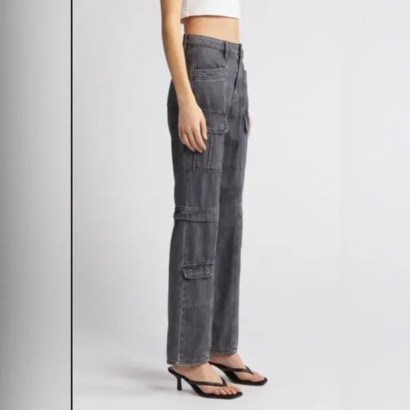 BNWT Hidden Tracey High Waist Straight Leg Cargo Jeans size  28 - Picture 3 of 6